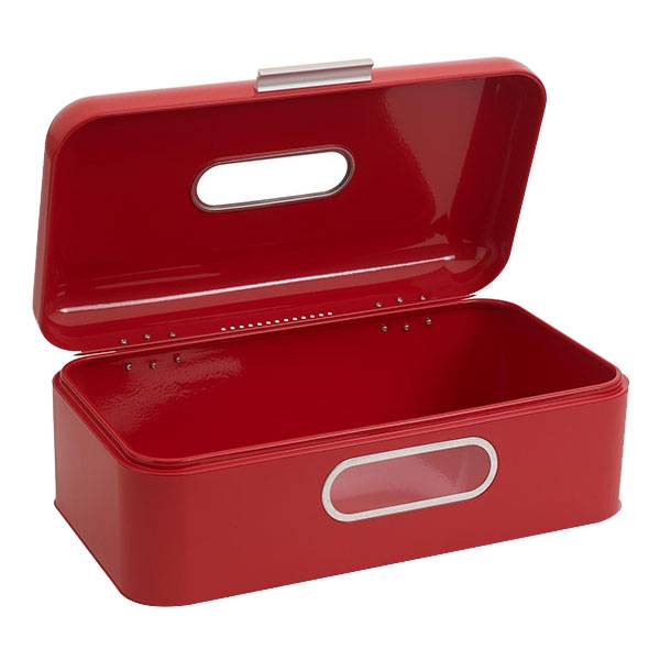 Echtwerk Brotkasten "Retro" aus Metall - rot