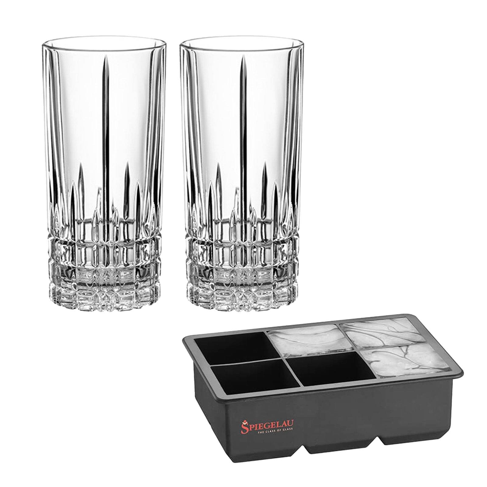 Spiegelau Perfect Ice Cube Longdrinkgläser Eiswürfelform 3tlg