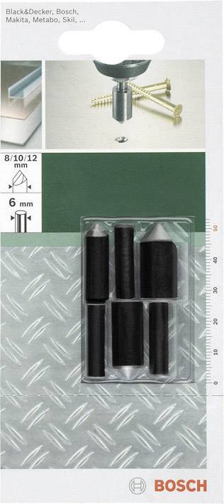 Bohrer-Set-Verpackung von Bosch, mit Bild eines Bohrers, Schrauben und einer Anwendungsabbildung. Entspricht 8/10/12 mm, 6 mm Größen.