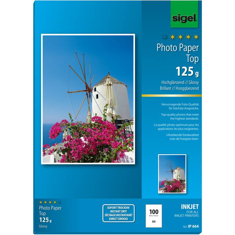 sigel InkJet-Top-Foto-Papier, DIN A4, hochglänzend, 125 g/qm