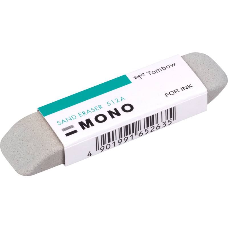 Tombow Naturkautschuk-Radierer "MONO sand", grau, für Tinte