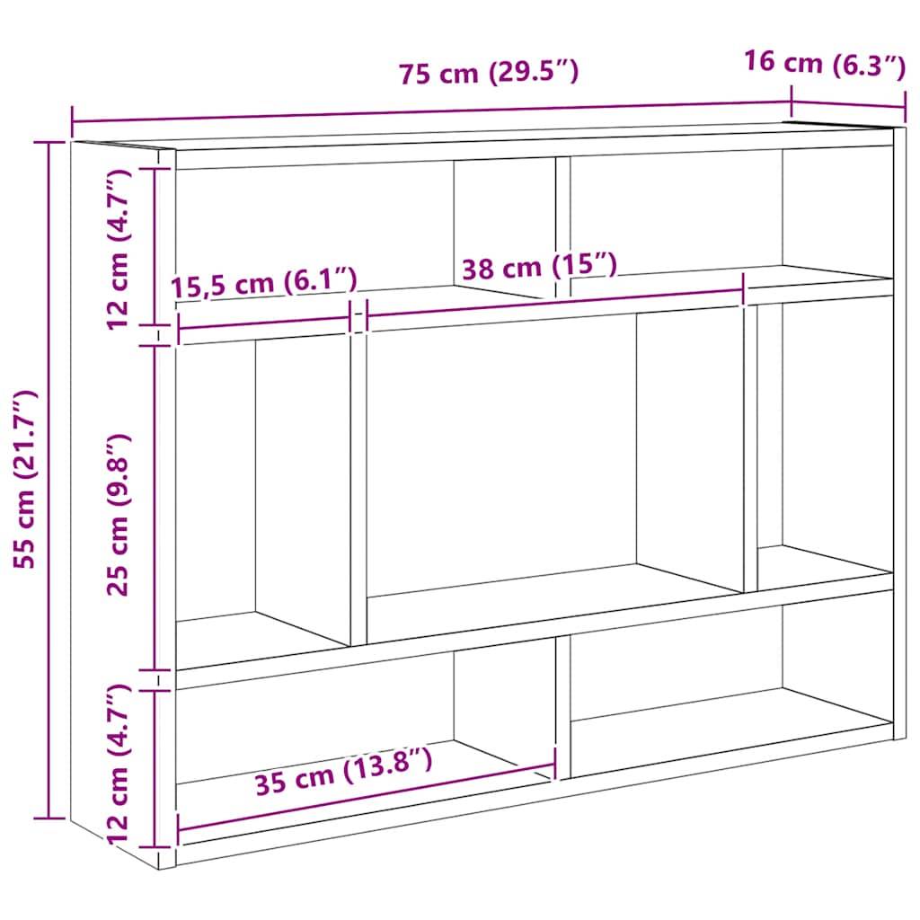 vidaXL Wandregal Betongrau 75x16x55 cm Holzwerkstoff