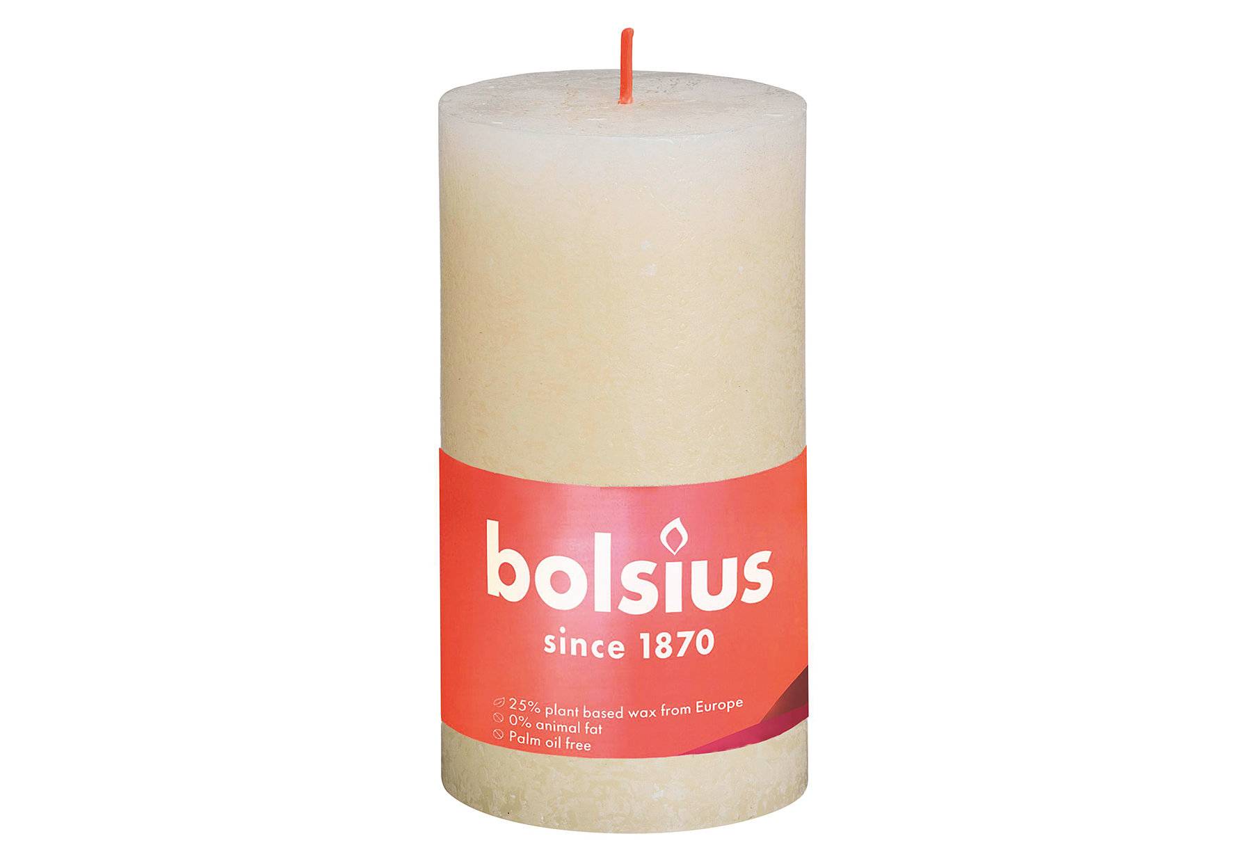 BOLSIUS Stumpenkerze Rustiko Shine 13x7cm weiche Perle