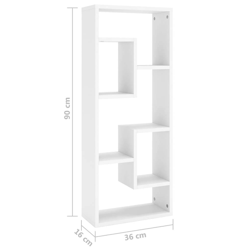 vidaXL Wandregal Weiß 36x16x90 cm Holzwerkstoff