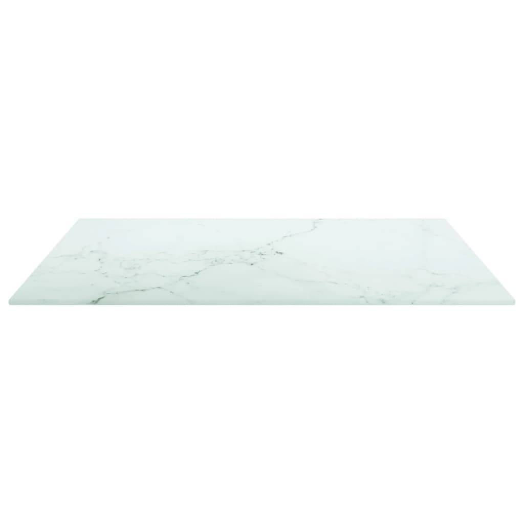 vidaXL Tischplatte Weiß 60x60 cm 6 mm Hartglas in Marmoroptik