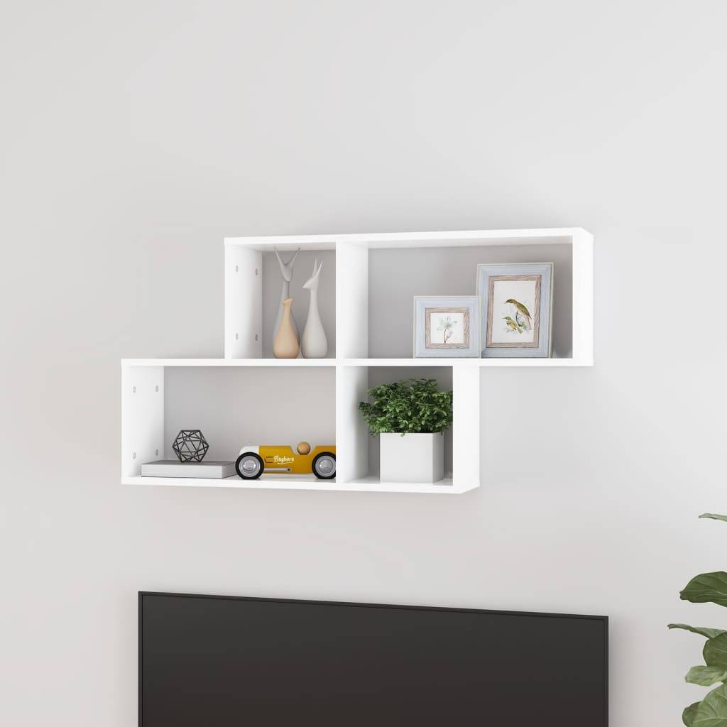 vidaXL Wandregal Weiß 100x18x53 cm Holzwerkstoff