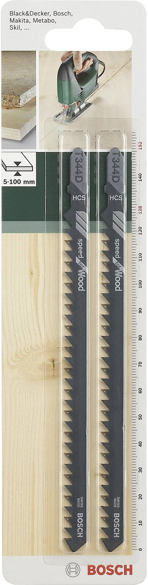 Bosch Accessories 2609256720 Stichsägeblatt HCS, T 344 D Speed for Wood 2St.