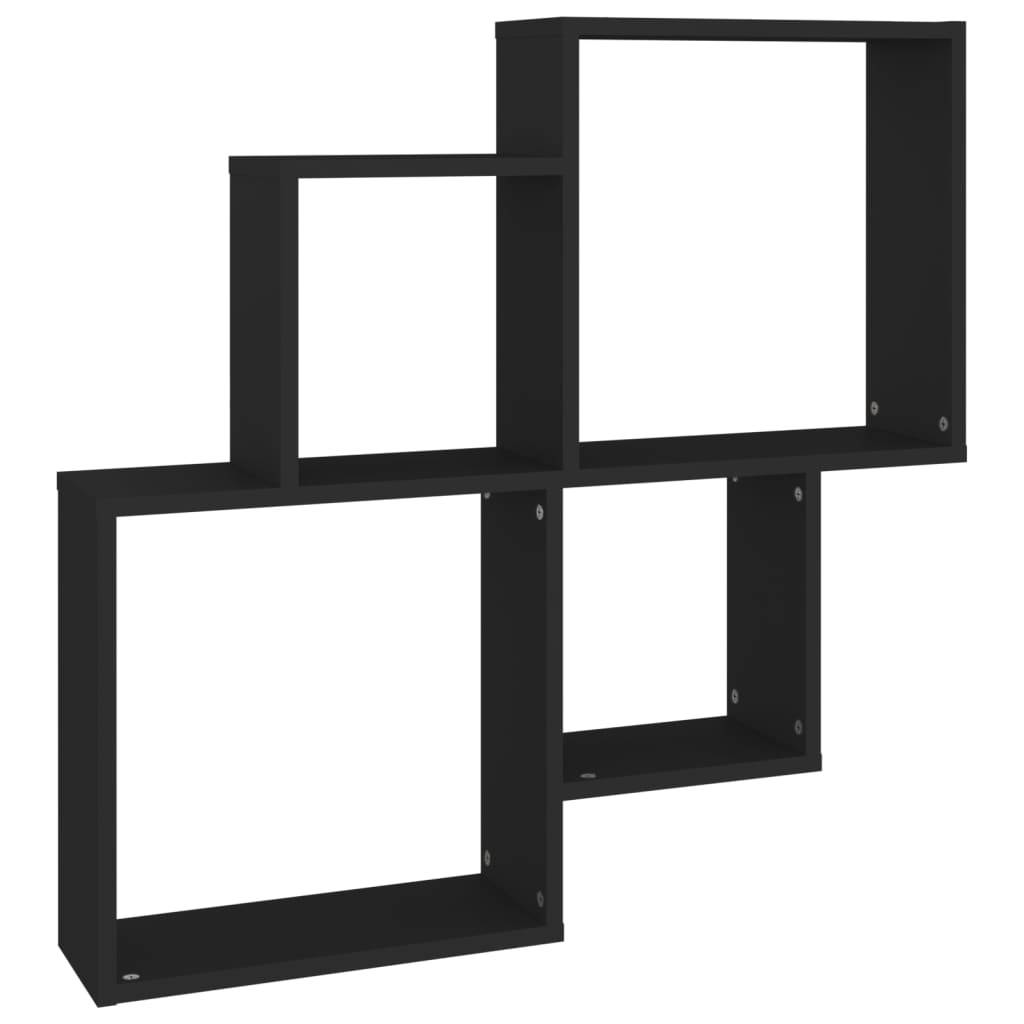 vidaXL Würfelregal Schwarz 80x15x78,5 cm Holzwerkstoff