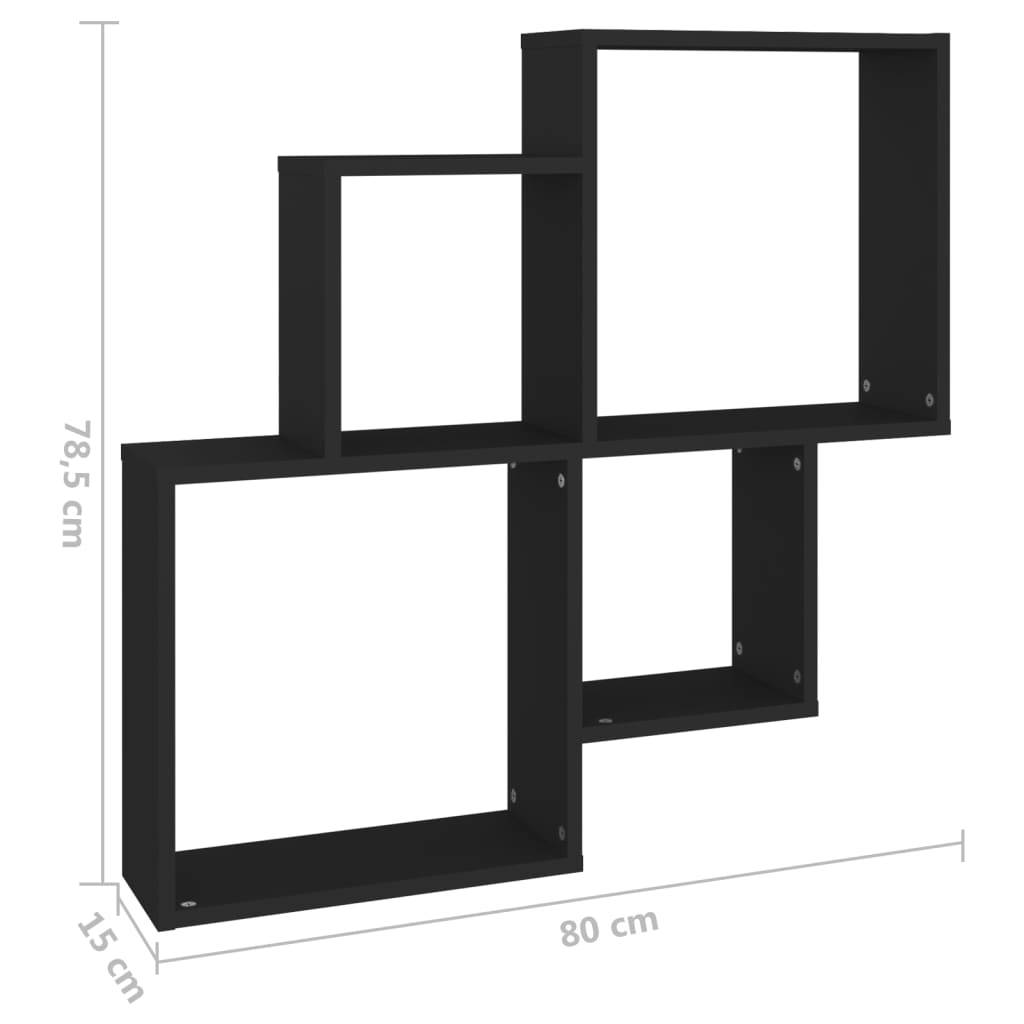 vidaXL Würfelregal Schwarz 80x15x78,5 cm Holzwerkstoff