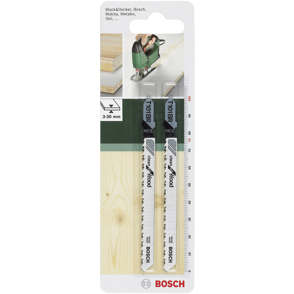 Bosch Accessories 2609256724 Stichsägeblatt HCS, T 101 BR Clean for Wood 2St.