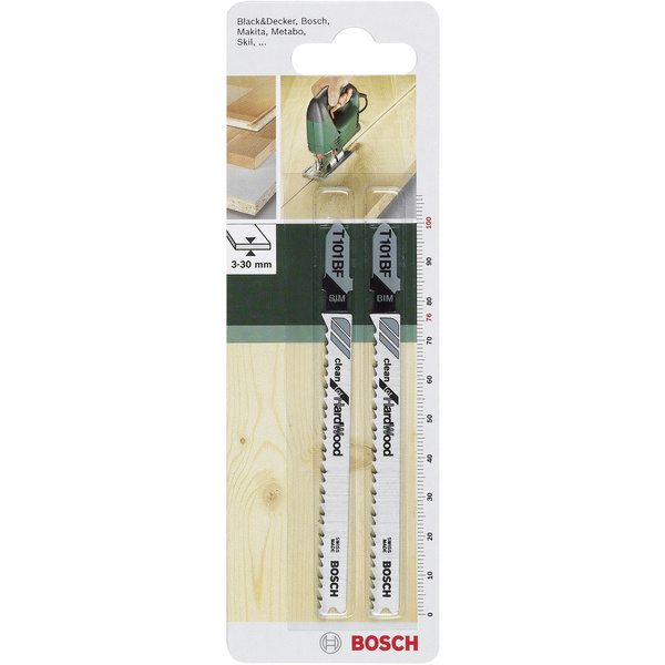 Bosch Accessories 2609256728 Stichsägeblatt BIM, T 101 BF Clean for Hard Wood 2 St.