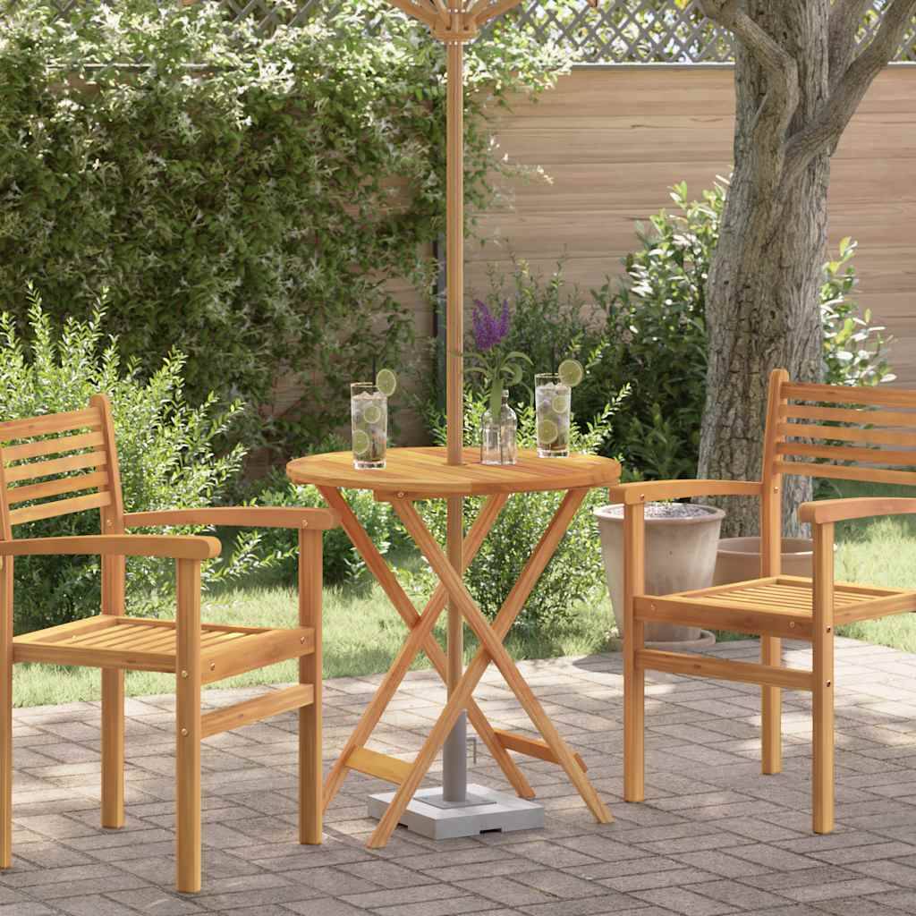 vidaXL Klappbarer Gartentisch Ø60x75 cm Massivholz Eukalyptus