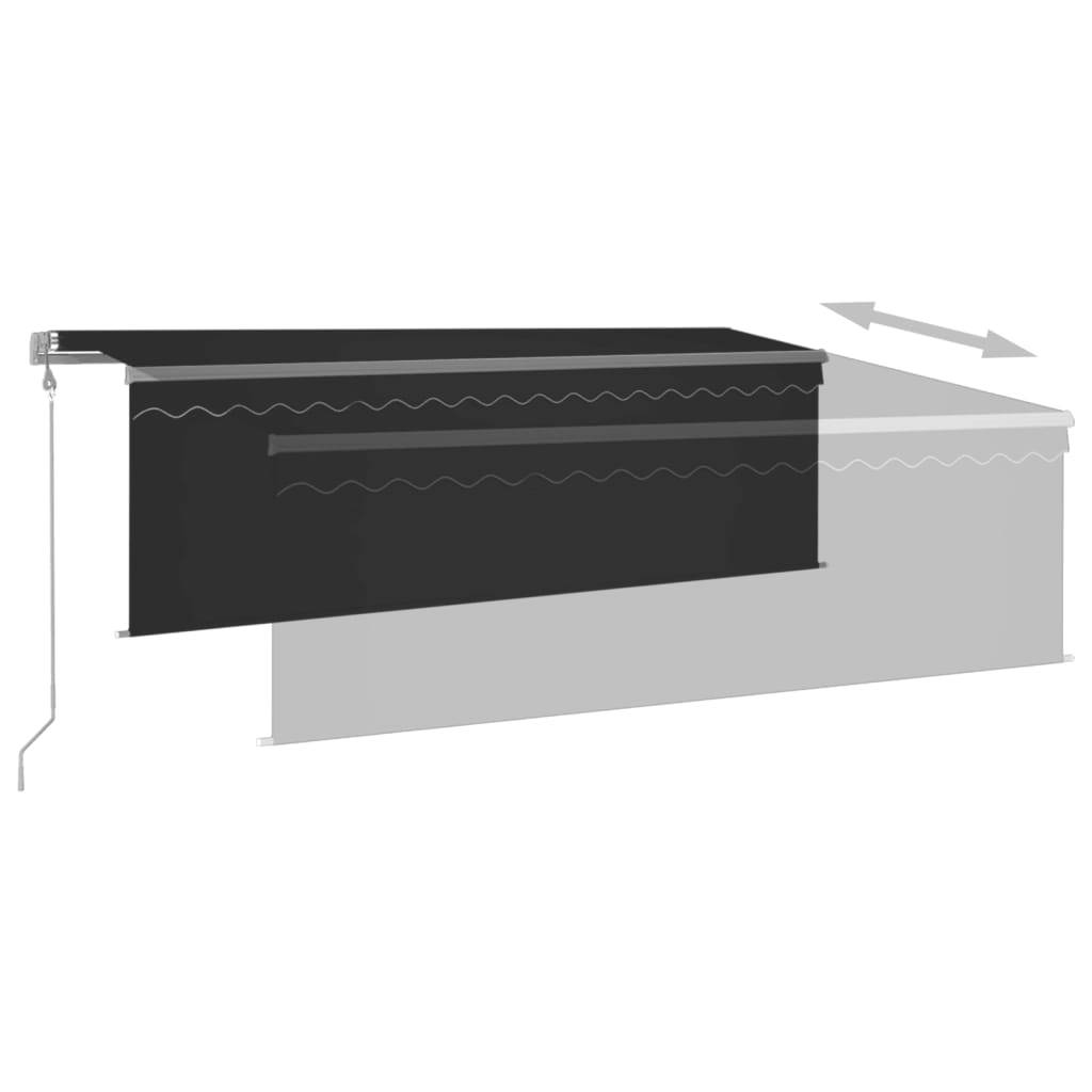 vidaXL Markise Automatisch mit Rollo LED Windsensor 4x3m Anthrazit