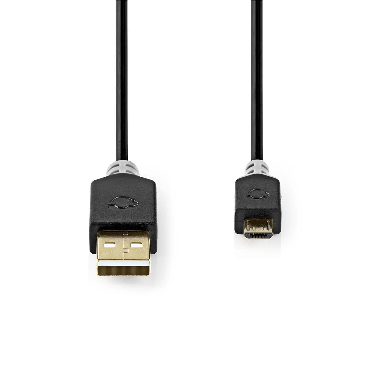 Nedis USB 2.0-Kabel | A-Stecker - Micro-B-Stecker | 1,0 m | Anthrazit