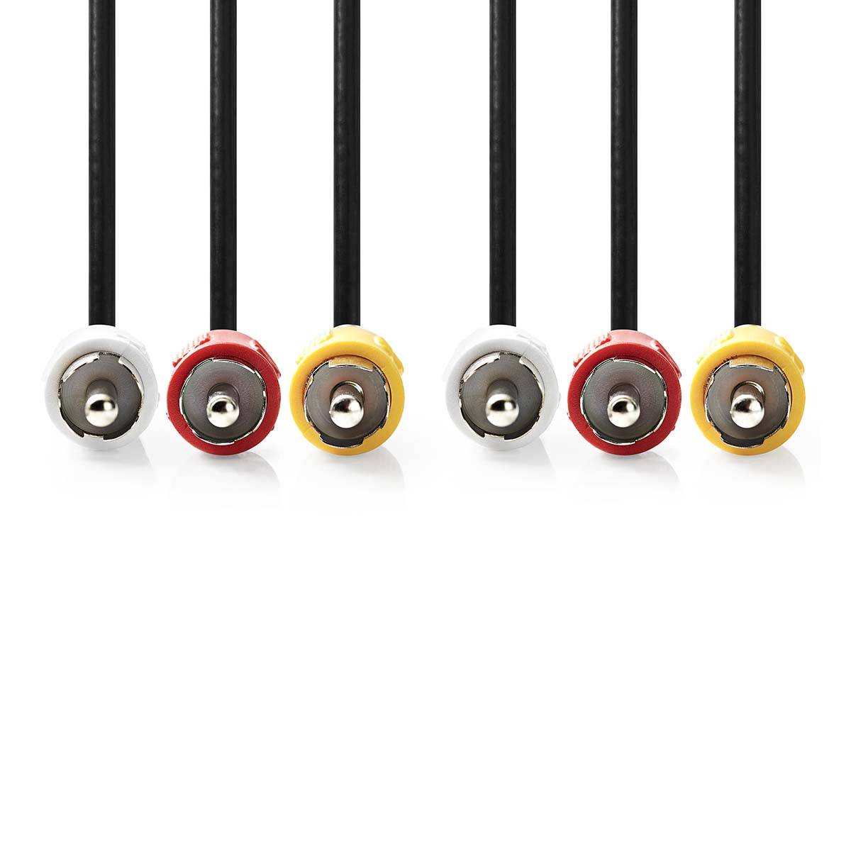 Nedis Composite-Videokabel | CVGP24300BK50 | Schwarz