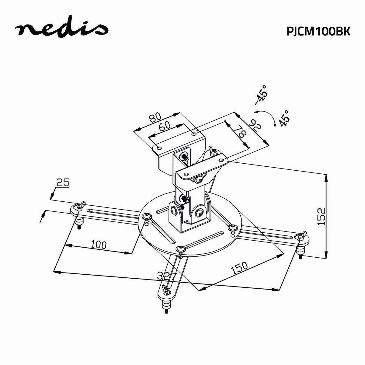 Nedis Projektorhalterung | PJCM100BK | Schwarz