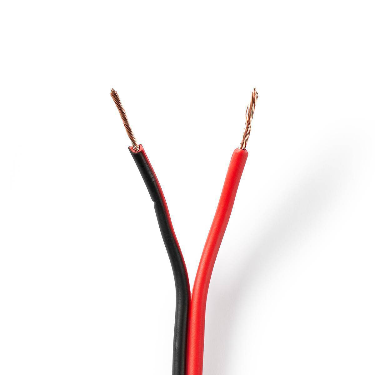 Nedis Speaker-Kabel| 2x 0.75 mm| CCA| 100.0 m| Rond| PVC| Rood Zwart| - Kabel -