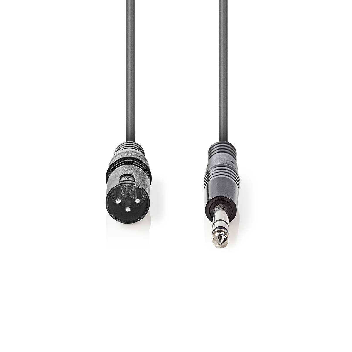 Nedis Balanced Audio-Kabel | COTH15100GY50 | Dunkelgrau