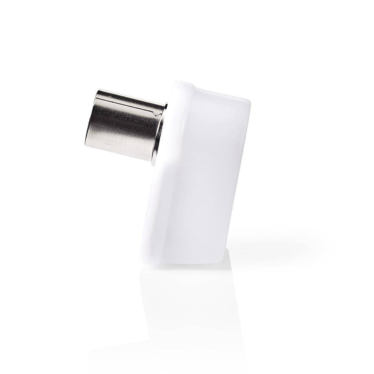 IEC Coax Stecker| Abgewinkelt| Buchse| Vernickelt| 75 Ohm| Schraube| - Netzwerk