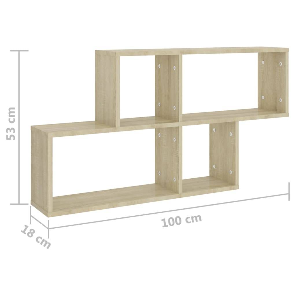 vidaXL Wandregal Sonoma-Eiche 100x18x53 cm Holzwerkstoff