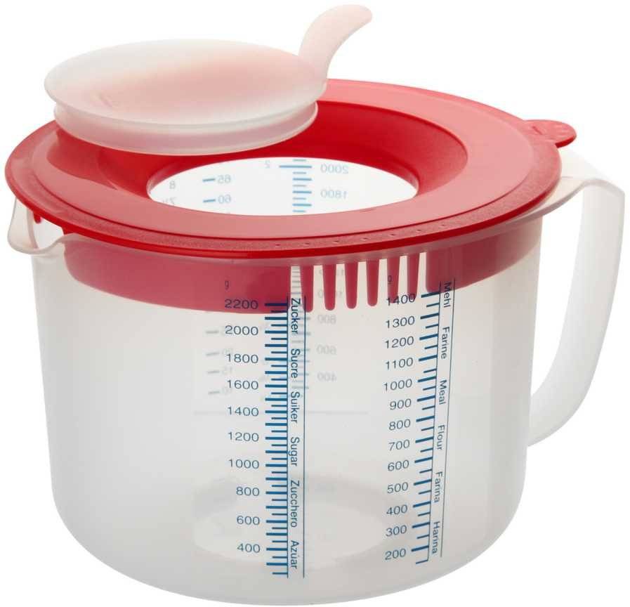 Dr. Oetker Mess- und Rühr-/Mess-/Rührbecher, 2,2 L, mit unterschiedlichen Messskalen, mit