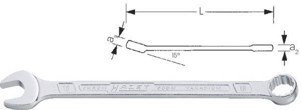 750501154 26,Hazet-Ringmaulschlüssel Chrom-Vanad., Tractionsprofil