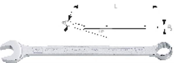 750501154 26,Hazet-Ringmaulschlüssel Chrom-Vanad., Tractionsprofil