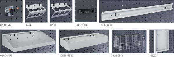 Ablageboden B900xT170xH105/30 mm für Lochplatten für Lochplatten