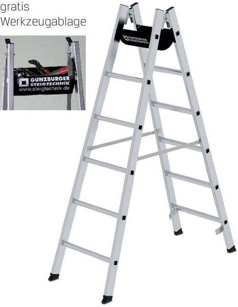 MUNK Günzburger Steigtechnik 33012 Aluminium Stufen-Stehleiter Arbeitshöhe (max.): 3.1 m