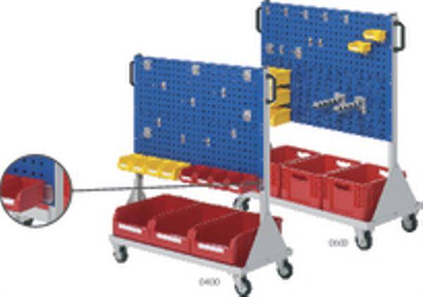 RasterMobil Gr. 3 RAL 7035/5010 H1230 x B1000 x T500 mm. 4 Lochplatten.