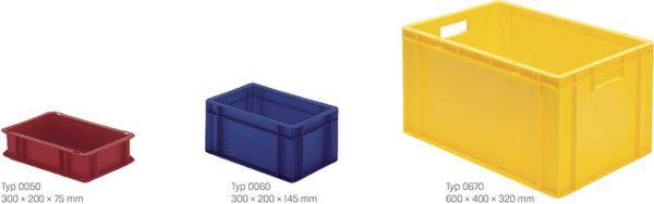 Transport-Stapelkasten B400xT300xH120 mm gelb, geschlossen ohne Griffloch