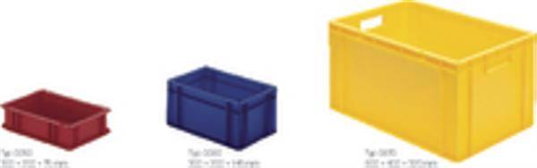 Transport-Stapelkasten B400xT300xH120 mm gelb, geschlossen ohne Griffloch