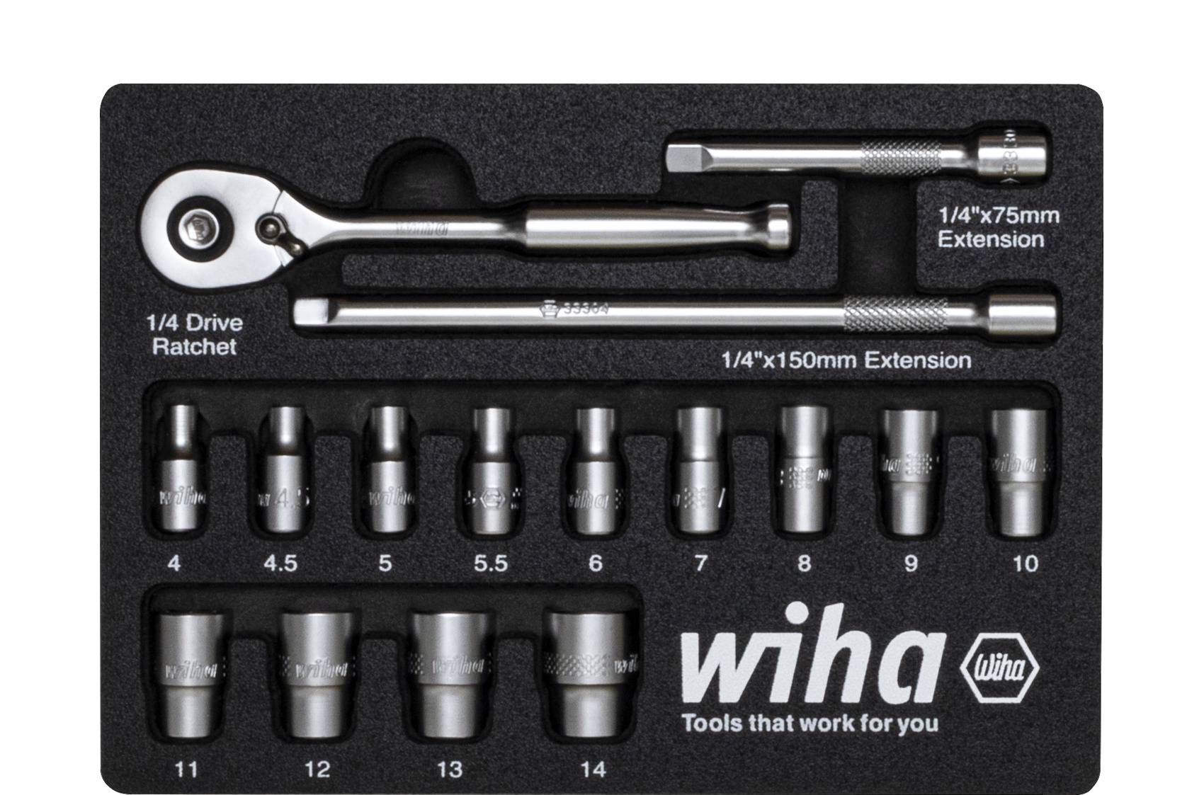 Wiha Ratschenschlüssel Set 1/4" 33391