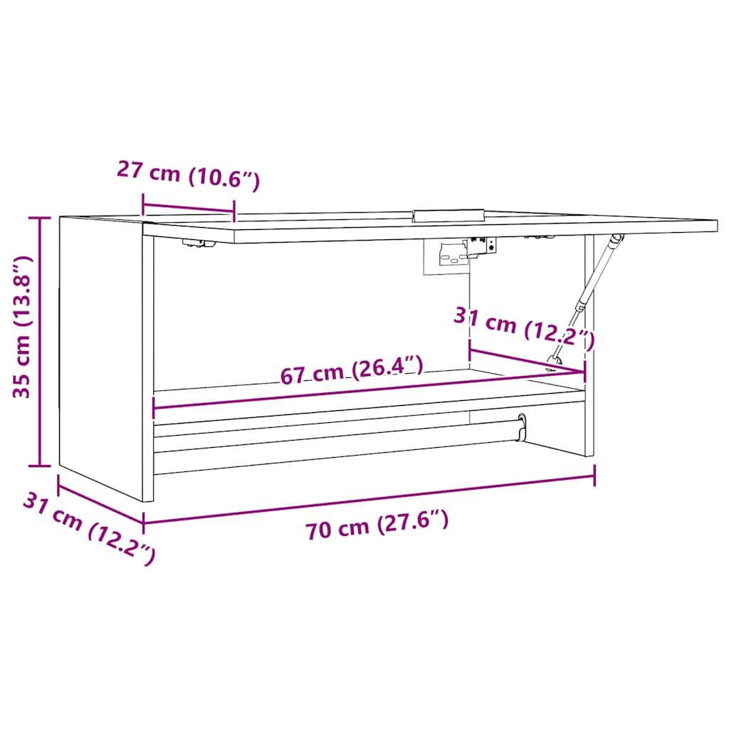 vidaXL Kleiderschrank Schwarz 70x32,5x35 cm Holzwerkstoff