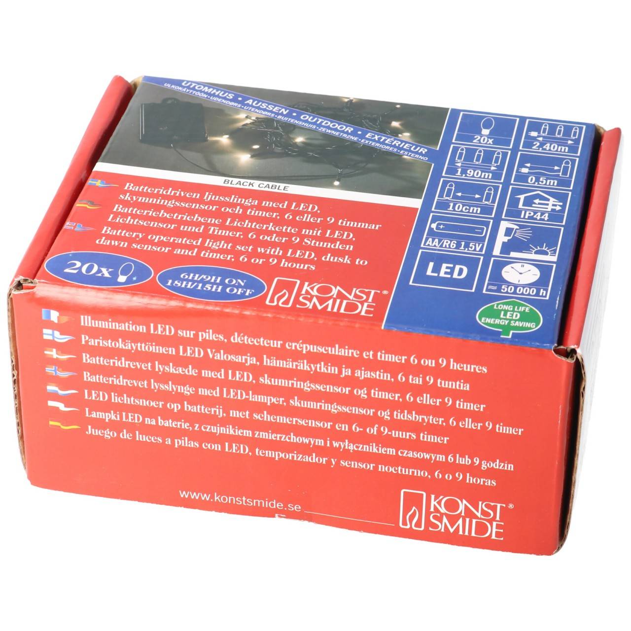 Konstsmide 3722-100 Micro-Lichterkette Außen batteriebetrieben Anzahl Leuchtmittel 20 LED Warmweiß