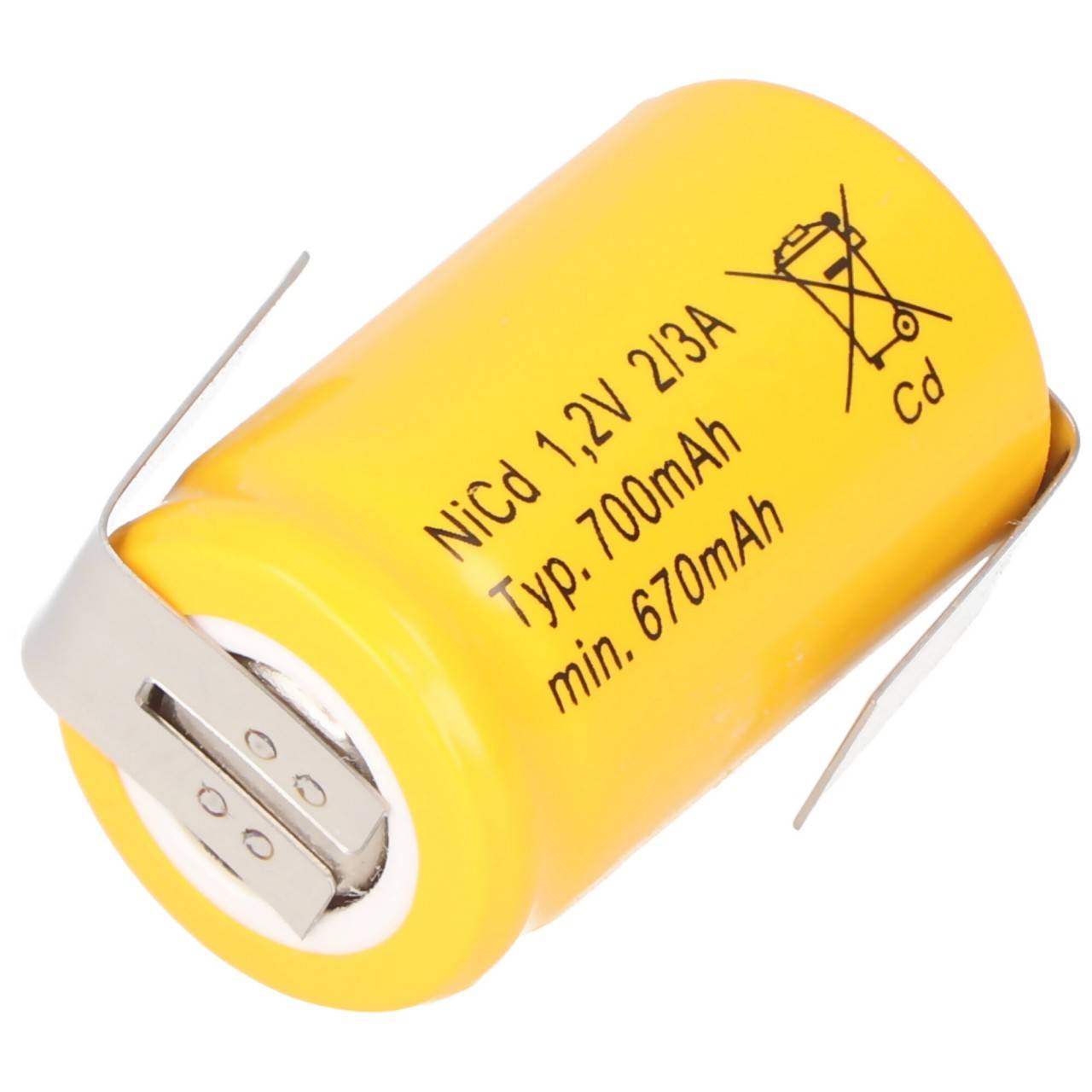Mexcel 2/3A-ZLF Spezial-Akku 2/3A Z-Lötfahne NiCd 1.2V 670 mAh