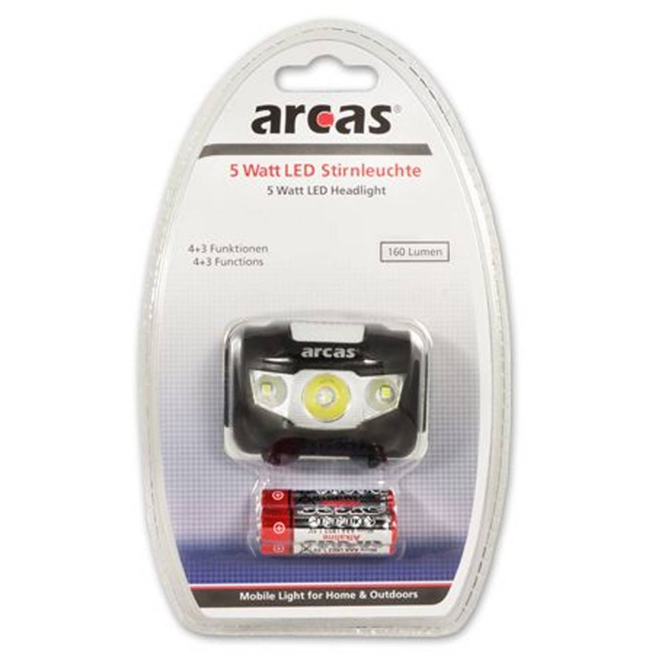 Arcas 7 Modi 5W LED Stirnlampe batteriebetrieben 160 lm 30710010