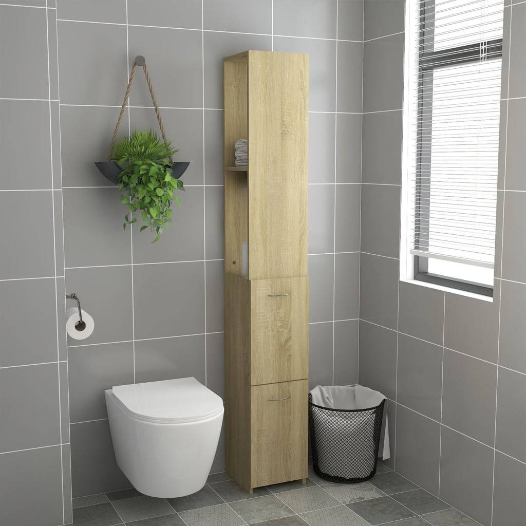 vidaXL Badschrank Sonoma-Eiche 25x26,5x170 cm Holzwerkstoff