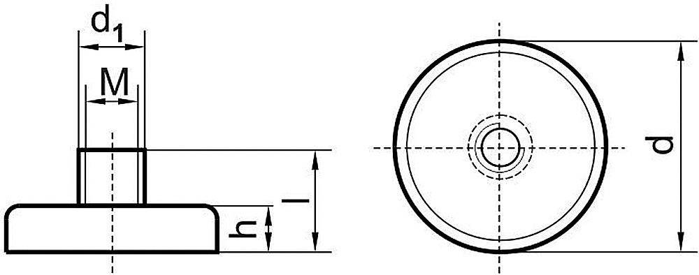 NdFeB-Flachgreif. m.Gew. 10 x 4,5 / 11,5mm Beloh - Artikel: 4030615332230