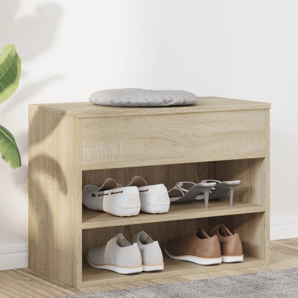 vidaXL Schuhbank Sonoma-Eiche 60x30x45 cm Holzwerkstoff