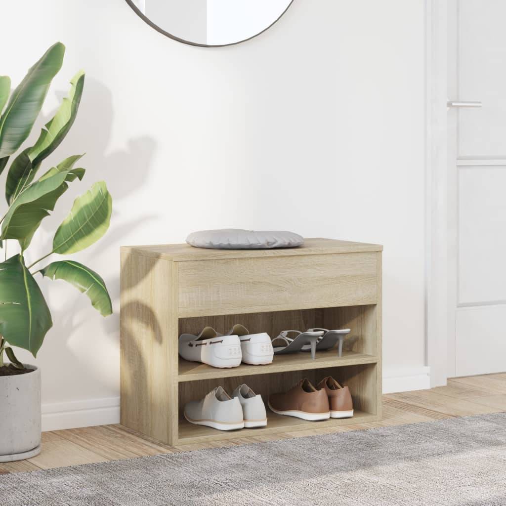 vidaXL Schuhbank Sonoma-Eiche 60x30x45 cm Holzwerkstoff