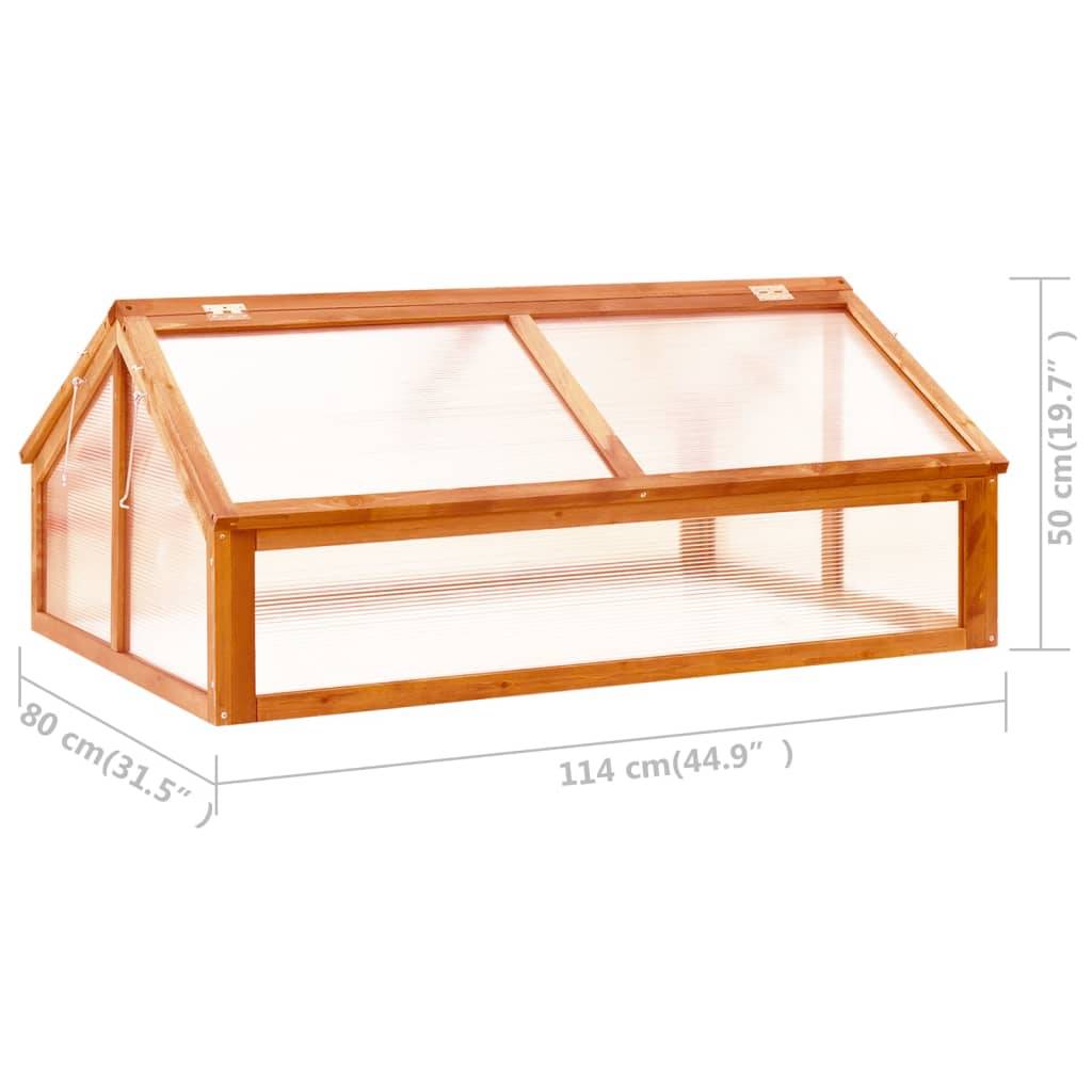 vidaXL Gewächshaus Braun 114x80x50 cm Tannenholz