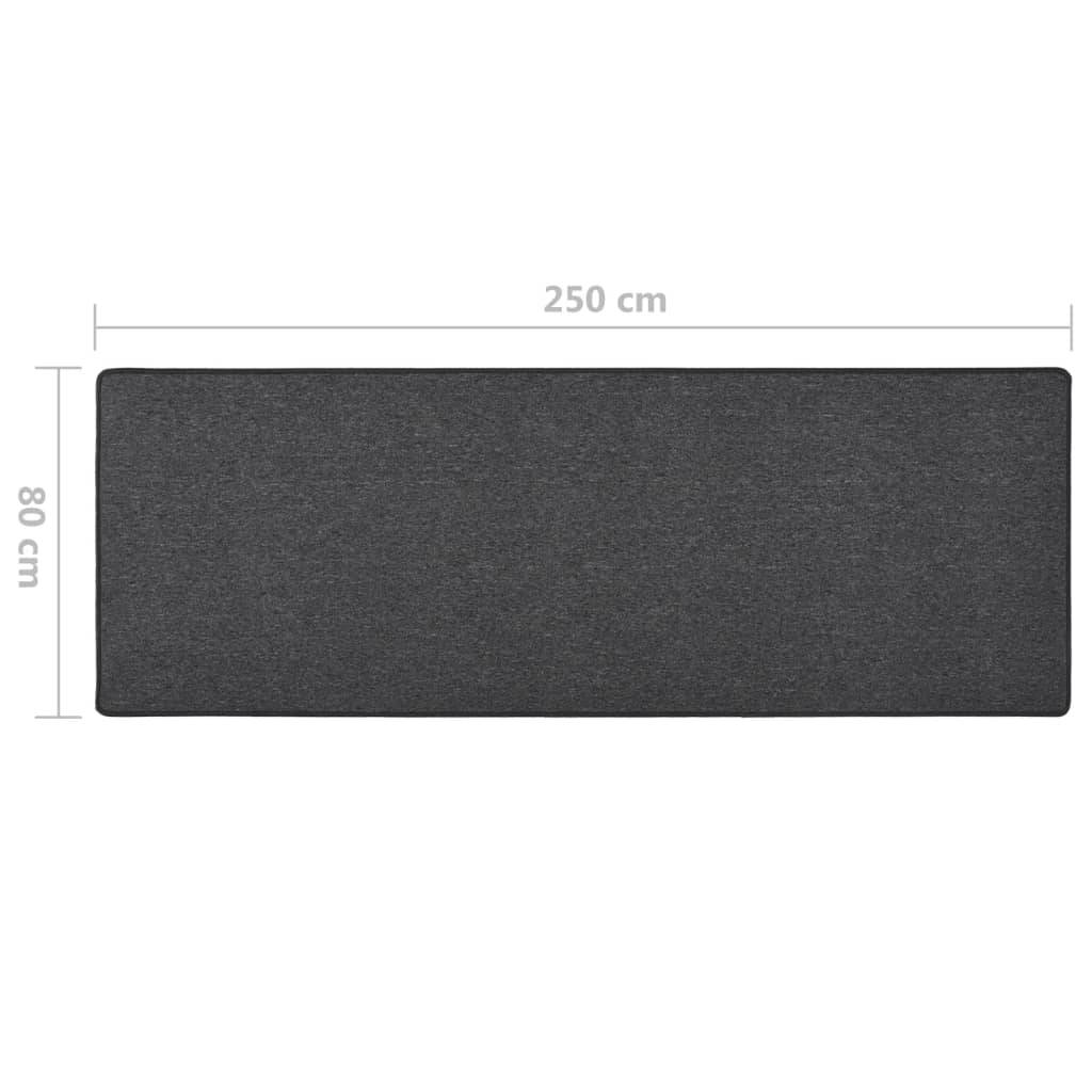 vidaXL Teppichläufer Anthrazit 80x250 cm