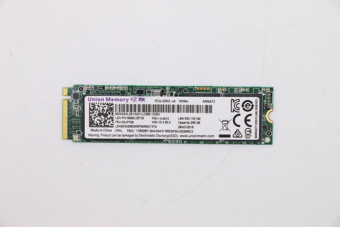 Lenovo 256G PCIe 3x4