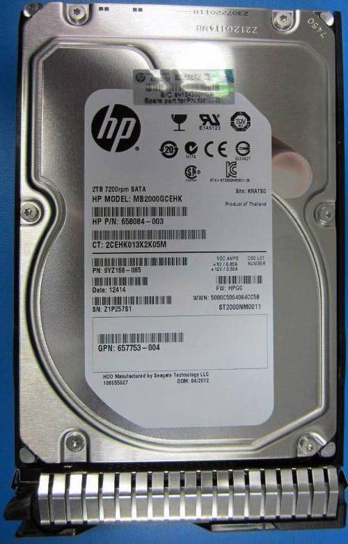 HPE 2 TB 7200 RPM 3.5" Serial ATA III SATA 6Gbps