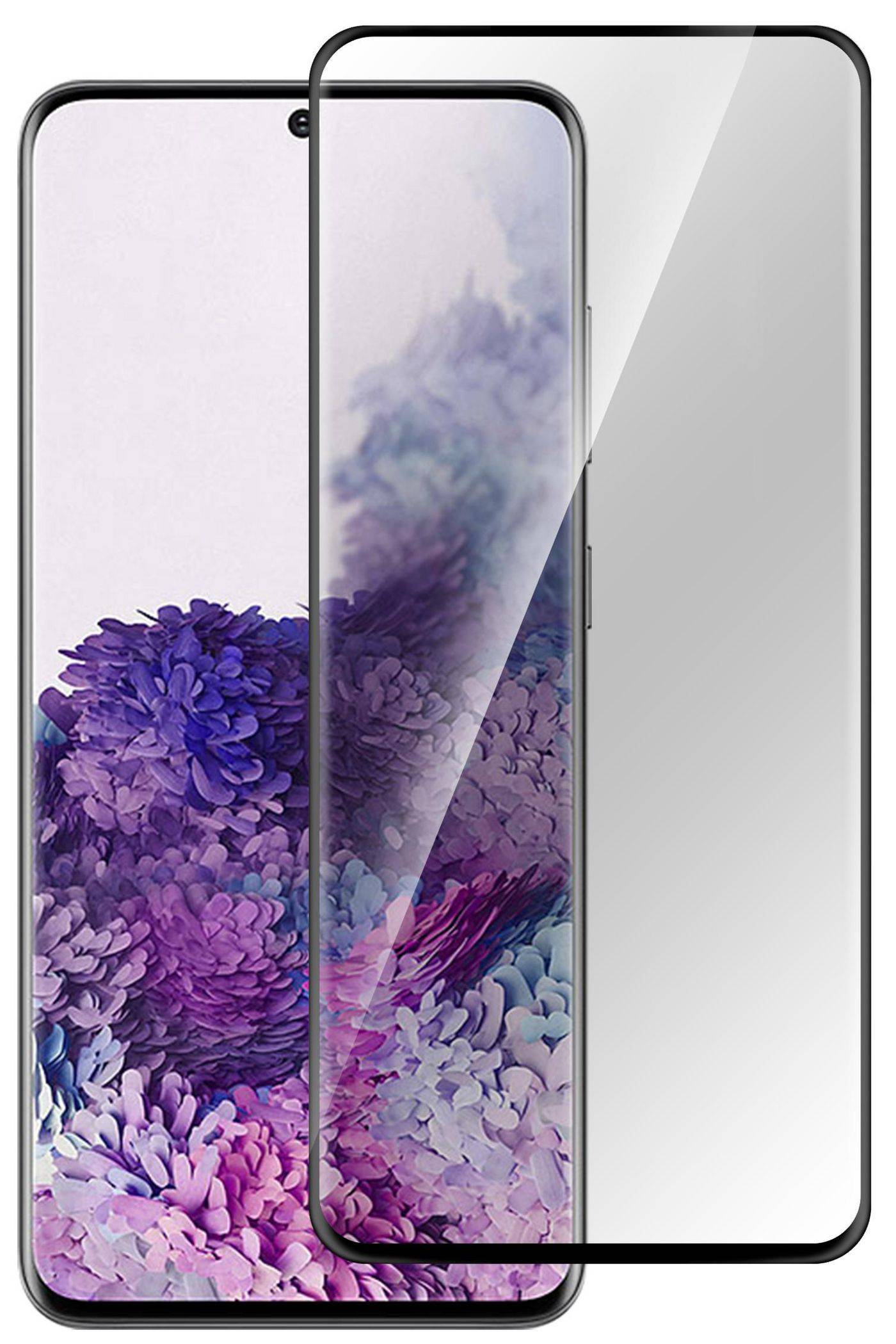 eSTUFF Samsung Galaxy S20/5G Black Curved Edge, Edge Glue Titan Shield. Tempered Glass Screen Protector