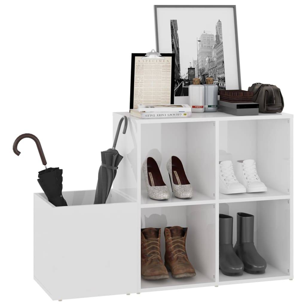 vidaXL Flur-Schuhschrank Hochglanz-Weiß 105x35,5x70 cm Holzwerkstoff