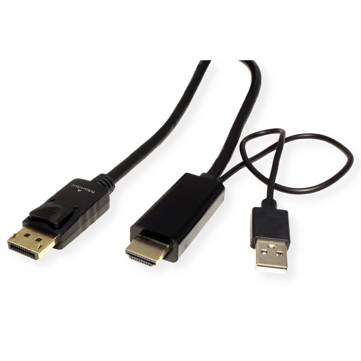 ROLINE HDMI-Kabel UltraHDTV - DisplayPort, ST/ST, schwarz, 3 m