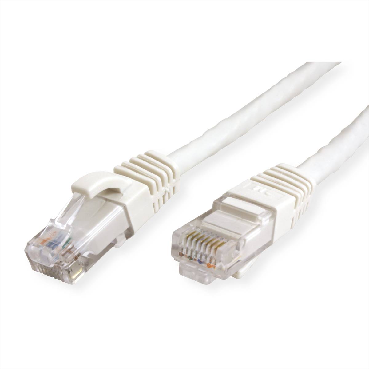 VALUE Patchkabel Cat.6A (Class EA) UTP, weiß, 0,3 m Twisted Pair Kabel U/UTP