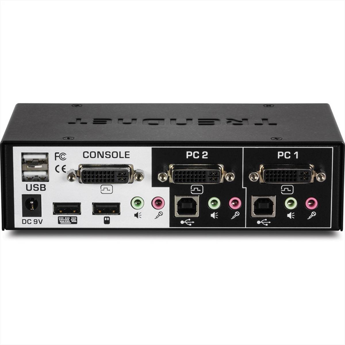 TRENDnet KVM Switch 2-Port DVI/USB/Audio mit Kabeln Signalsteuerung KVM KVM Switches